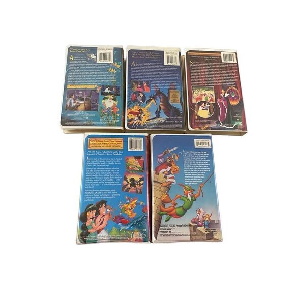 Lot Of 5 Disney Princess VHS Tapes Sleeping Beauty Snow White Vintage Movies 80s - Picture 2 of 7